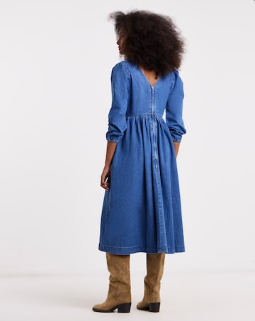 Mid Wash Denim Midaxi Picnic Dress