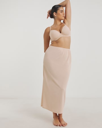 Pretty Secrets (2 Pack) Maxi Waist Slips Length 34in Black/Almond