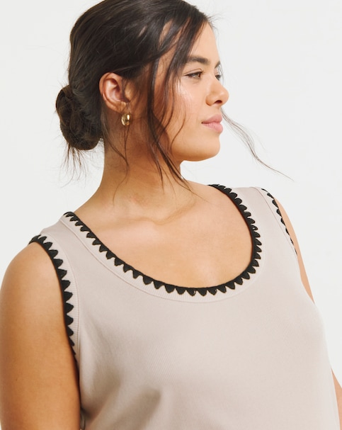 Ecru Whipstitch Vest