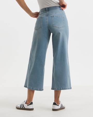 Mid Wash 24/7 Cropped Wide Leg Jeans