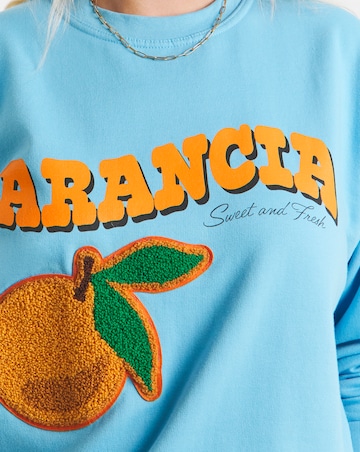 Blue Arancia Boucle Sweatshirt
