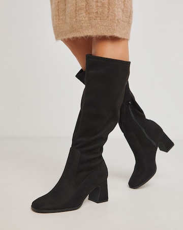 Chana Classic Knee High Heeled Stretch Boots Standard D Fit Standard Calf
