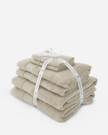 Catherine Lansfield Anti Bacterial 6 Piece Cotton Towel Bale Natural