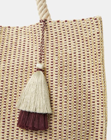 Accessorize Stripe Woven Beach Bag