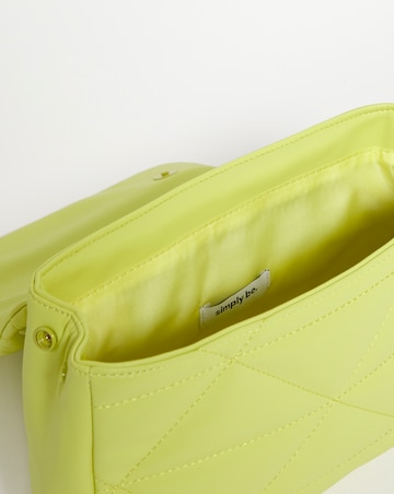 Lime Studded Quilted Chain Strap Bag