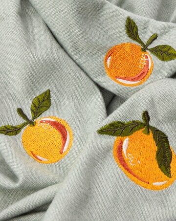 Furn. Fruits Lightweight Orange Embroidered Throw