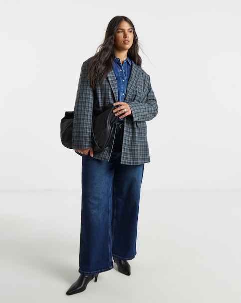 Oversized Check Blazer