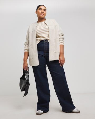 Oatmeal & Ivory Stripe Ribbed Long Sleeve Top