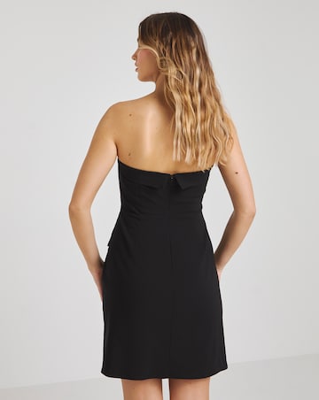 Black Utility Stretch Bandeau Mini Dress