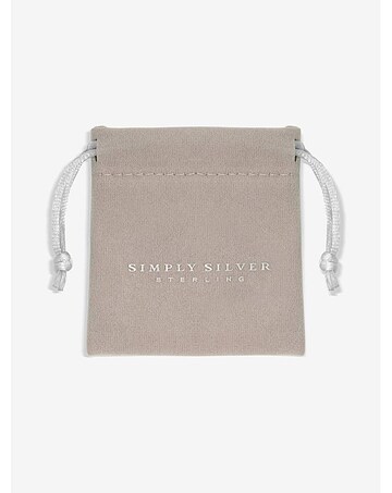 Simply Silver Sterling Silver 925 Polished and Micro Pave Pendant - Gift Pouch