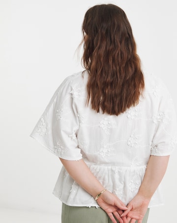 Simply Be Applique Cotton Floral Smock Blouse