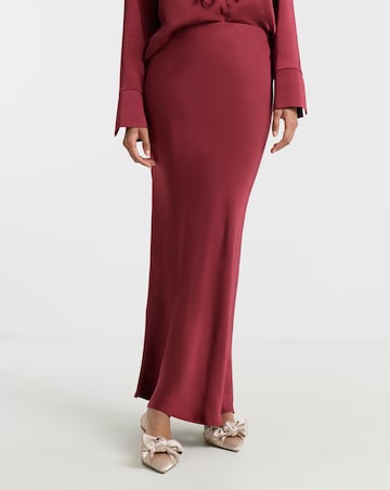 Flounce London Satin Maxi Skirt