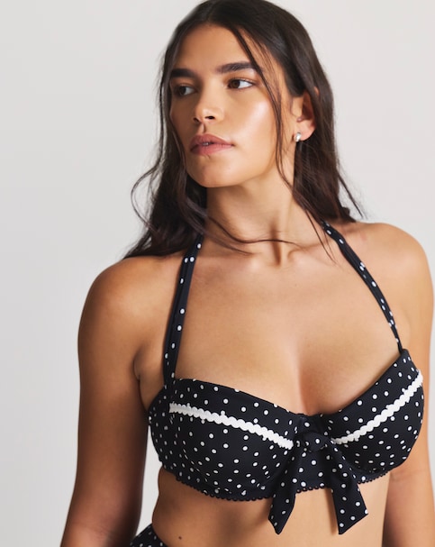 Figleaves Spot Halterneck Underwired Bikini Top