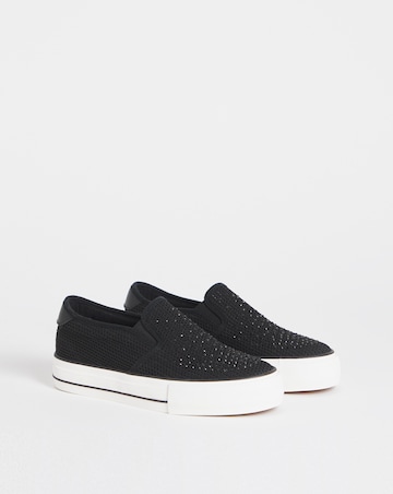 Cali Slip On Canvas Trainer - Wide Fit (E)