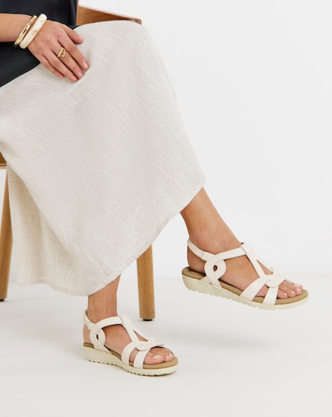 Larisa Twist Detail Comfort Sandals - Extra Wide Fit (EEE)