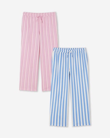 Pretty Secrets (2 Pack) Stripe Cotton Pyjama Bottoms