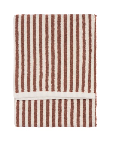 Yard Hebden Stripe Cotton Towel - Pecan