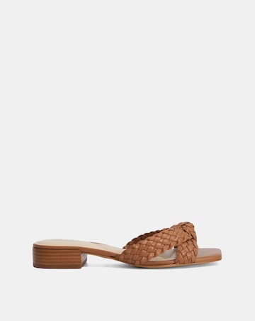 Dune Lacees Tan Woven Leather Sandals - Standard Fit (D)