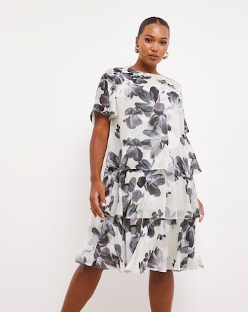 Joanna Hope Multi Floral Printed Tiered Dress
