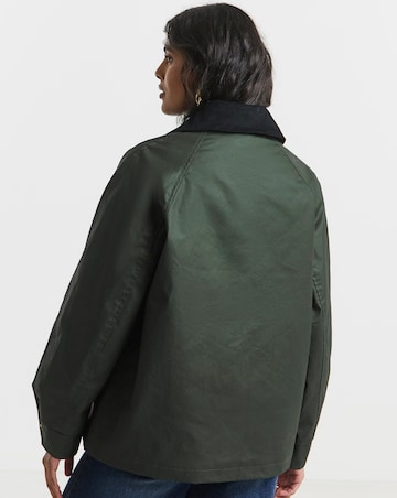 Simply Be Khaki Cord Collar Boxy Workwear Jacket