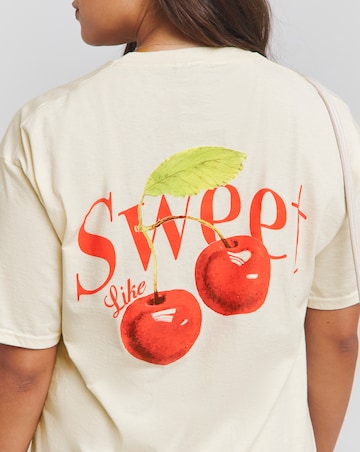 Simply Be Ecru Sweet Cherry T-Shirt