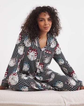 Chelsea Peers Jersey Button Up Disco Ball Print Pyjama Set