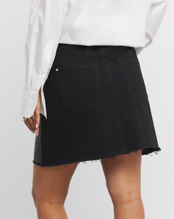 Black Embellished Mini Skirt