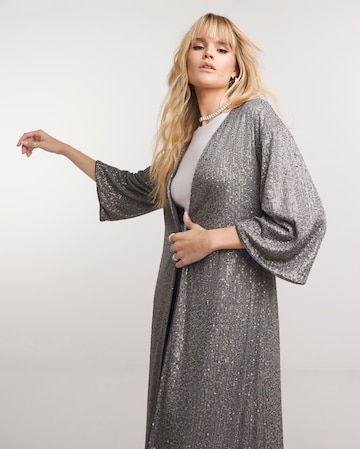 Gunmetal Sequin Kimono