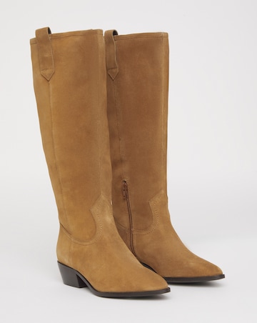Bonnie Knee High Suede Western Boots - Extra Wide Fit (EEE) & Curvy Calf