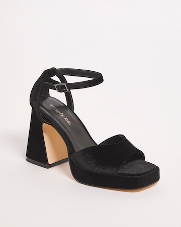Emi Velvet Platform Heeled Sandals - Extra Wide Fit (EEE)