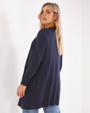 Navy Edge to Edge Jersey Cardigan