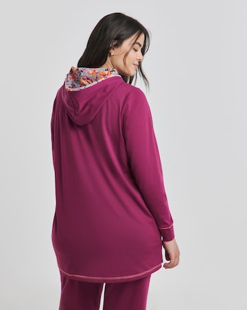 Joe Browns Jersey Longline Hoodie Plum