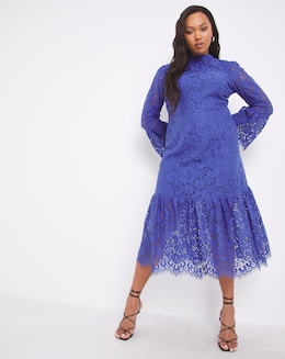 Joanna Hope Cobalt Lace Midi Dress