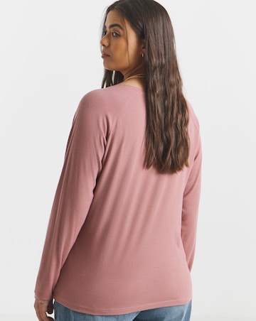 Simply Be Pink Lace Trim Top