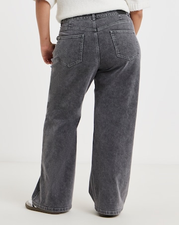 Dark Grey Wide Leg Jeans