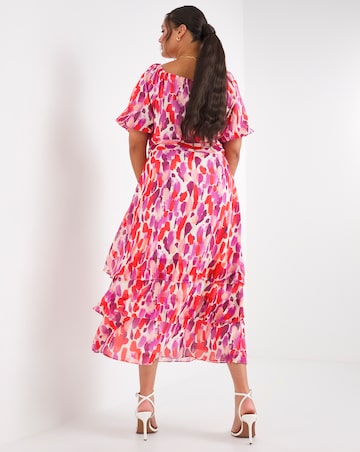 Joanna Hope Balloon Sleeve Print Maxi Dress