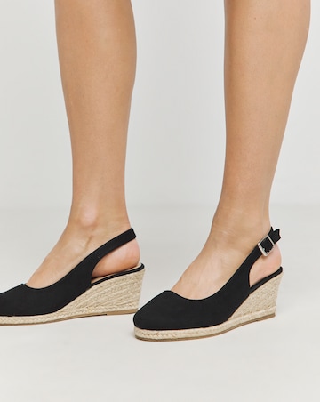 Miami Wedge Espadrille Slingback Sandals - Extra Wide Fit (EEE)