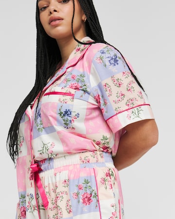 Floral Patch Work Print Shortie Pyjama Set