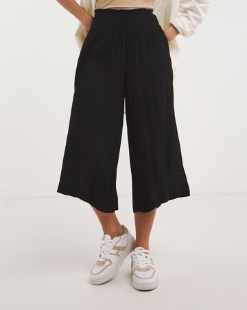 Crinkle Shirred Waist Culottes