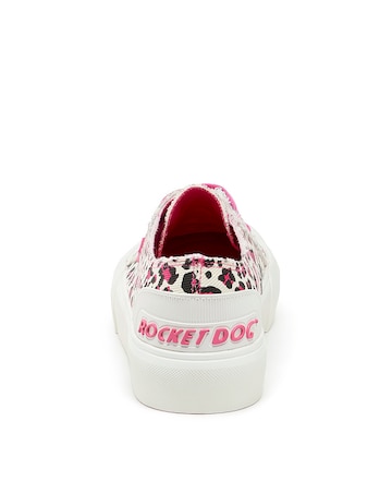 Rocket Dog Pink Leopard Jazzin Plus Lace Up Canvas Trainers
