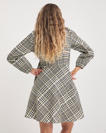 Textured Check Wrap Dress