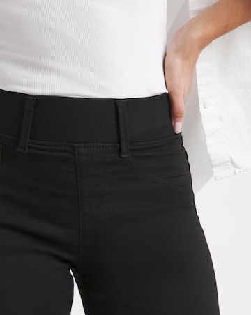 Black Stretch Wide Leg Pull On Jeggings