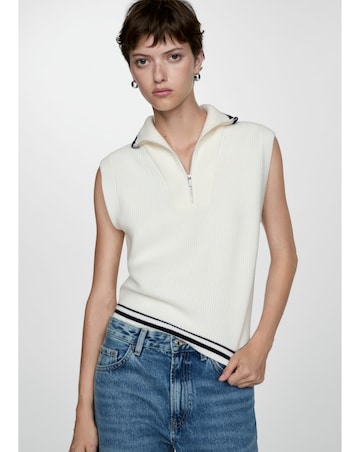 Mango Stripe Knit Vest