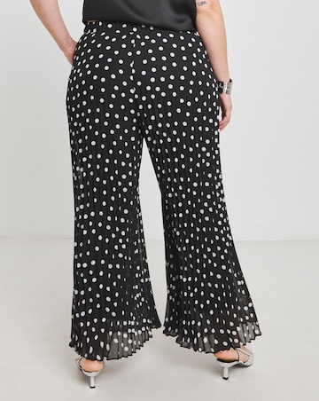 Polka Dot Pleated Wide Leg Trousers