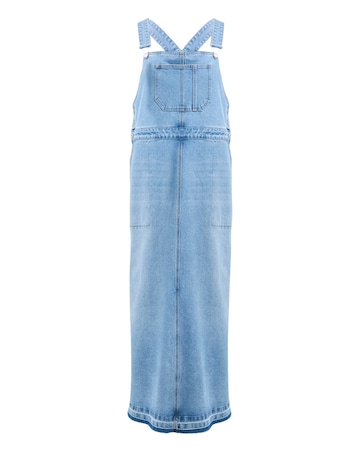 Light Wash Dungaree Denim Maxi Dress