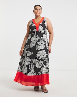 Joanna Hope Sleeveless Border Print Dresses