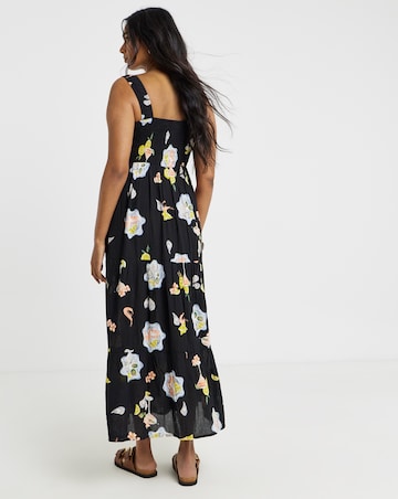 Crinkle Maxi Dress With Shirred Detail