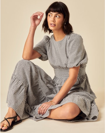 Nobody's Child Ricky Midi Dress Mono Gingham
