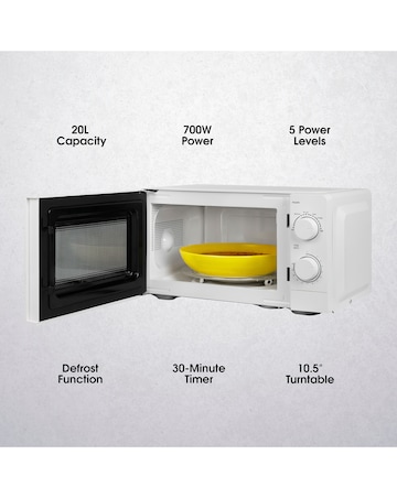 Abode 20 Litre White Manual Microwave