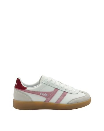 Gola Viper Leather Trainers - White/Candy/Deep Red/Gum